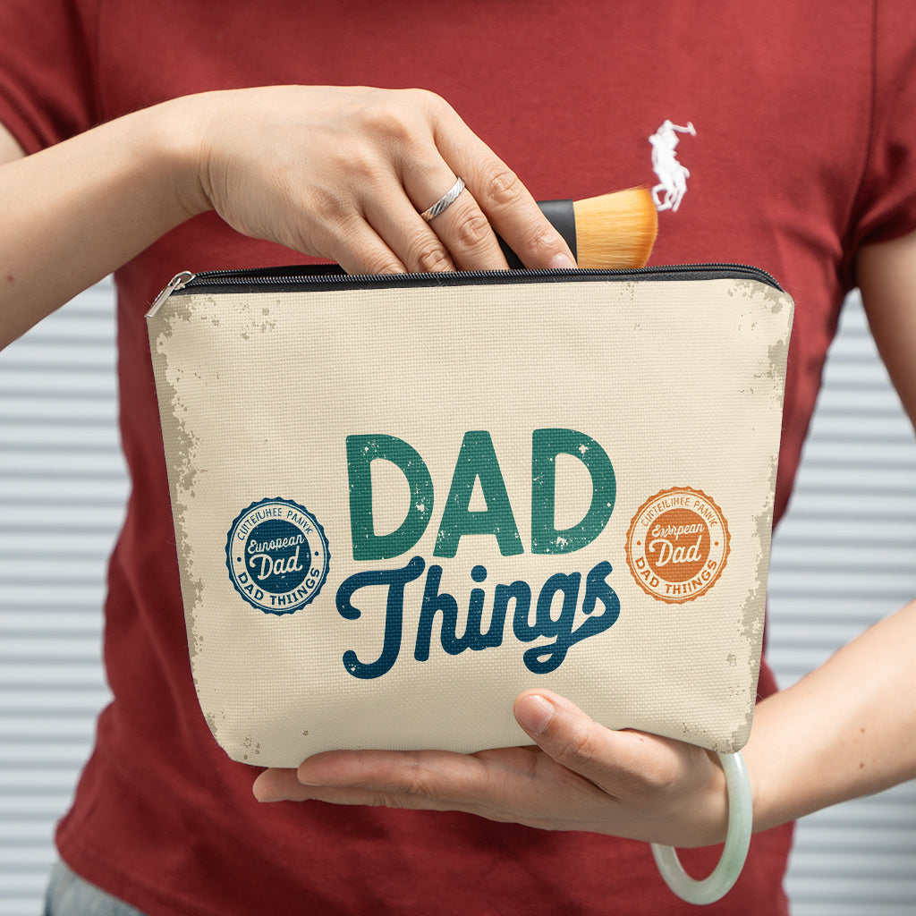 Vätertag Kulturbeutel für Herren – Vintage Stil Aufbewahrungstasche für "Dad Things" – Praktische Geschenkidee