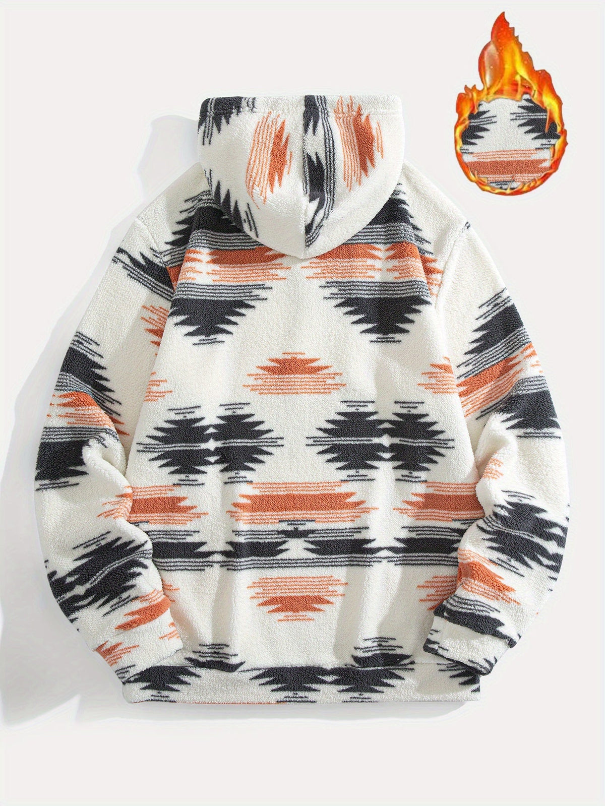 Unisex Kapuzenpullover mit Azteken-Muster Teddy Fleece