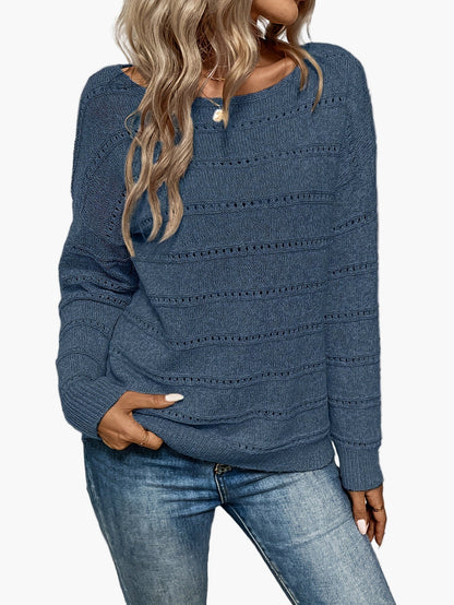 Damen Strickpullover Elegant Lockerer Look Herbst/Winter Freizeitmode