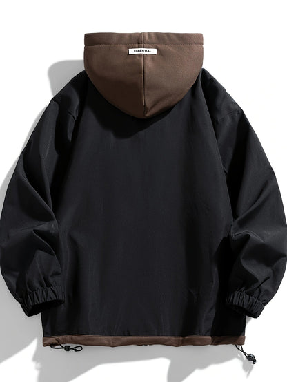 Unisex Jacke mit Kapuze und Reißverschluss, mehrfarbig