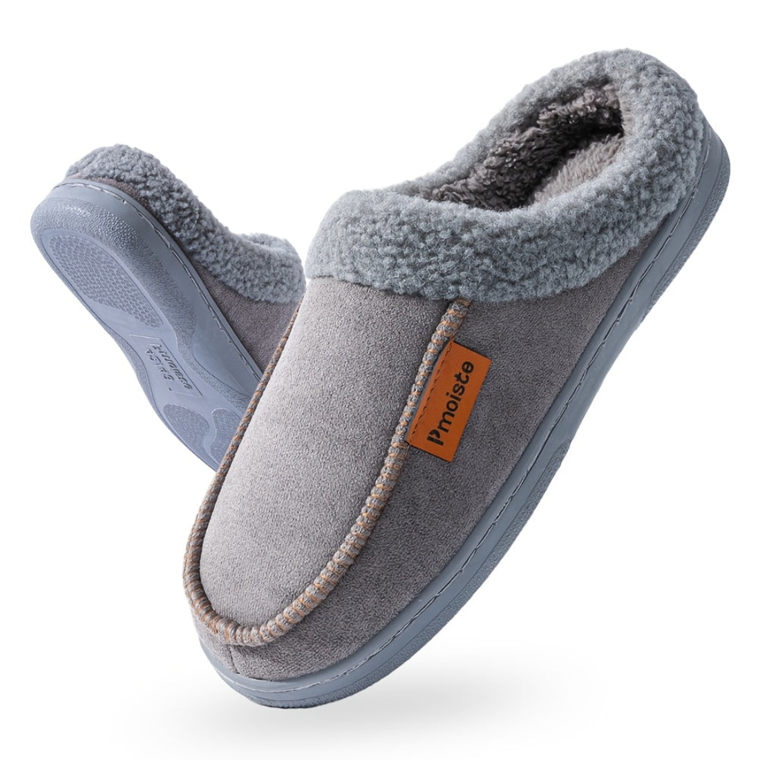 Unisex Winter Hausschuhe mit weichem Futter, rutschfester Sohle und Ziernaht