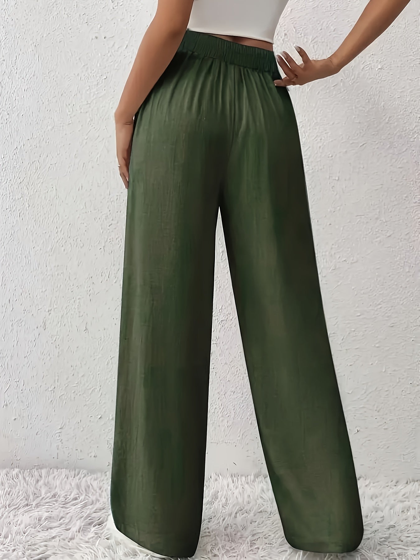 Damen Weite Bein Freizeithose mit Kordelzug – Lässige Loungehose für Alltag und Wochenende