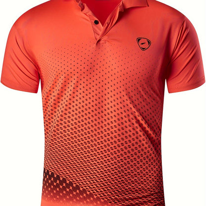 Herren Sport Polohemd mit modernem Grafikdesign – Perfekt für Training, Golf und Freizeit