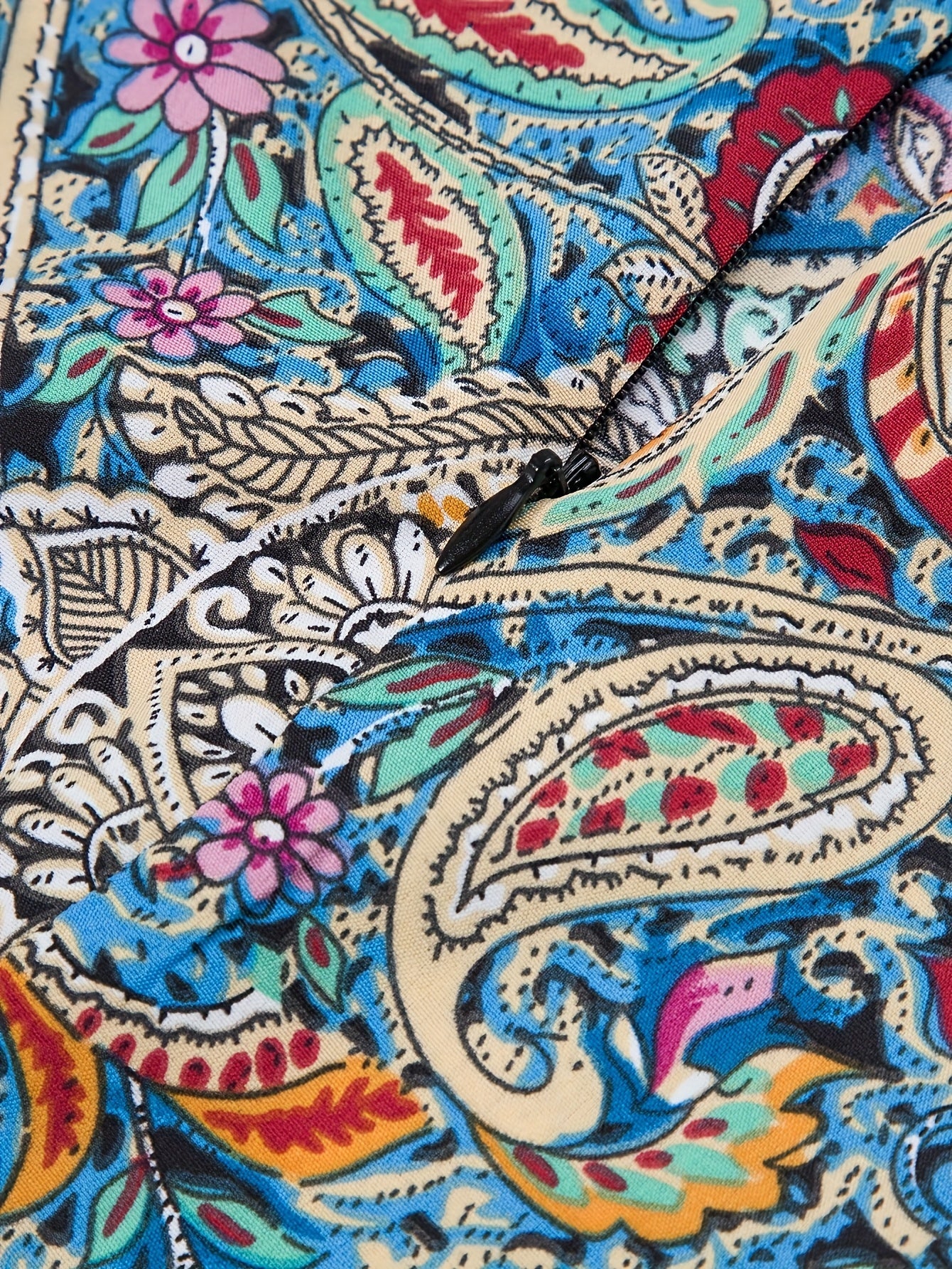 Damen Sommer Midikleid Elegant mit Paisley-Muster und Schleife – Perfekt für den Marktbesuch oder Urlaub