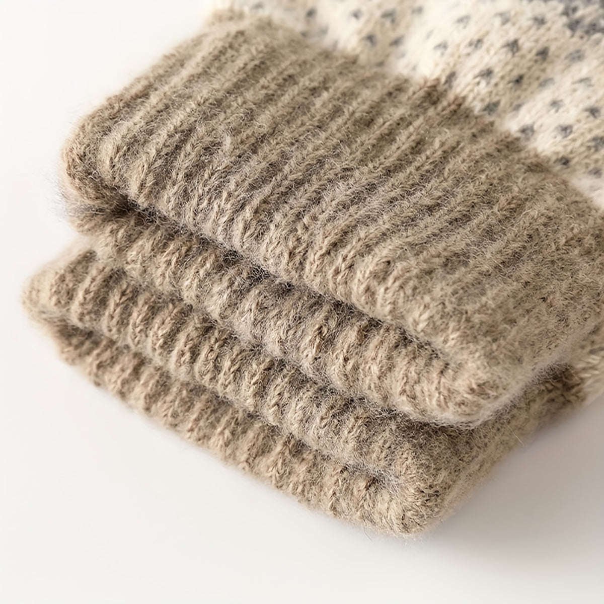 Gestrickte Winterhandschuhe mit Muster Strickhandschuhe für Erwachsene
