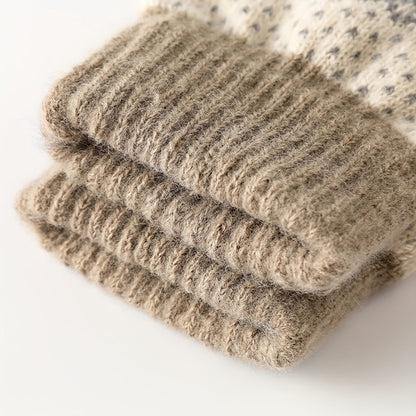 Gestrickte Winterhandschuhe mit Muster Strickhandschuhe für Erwachsene