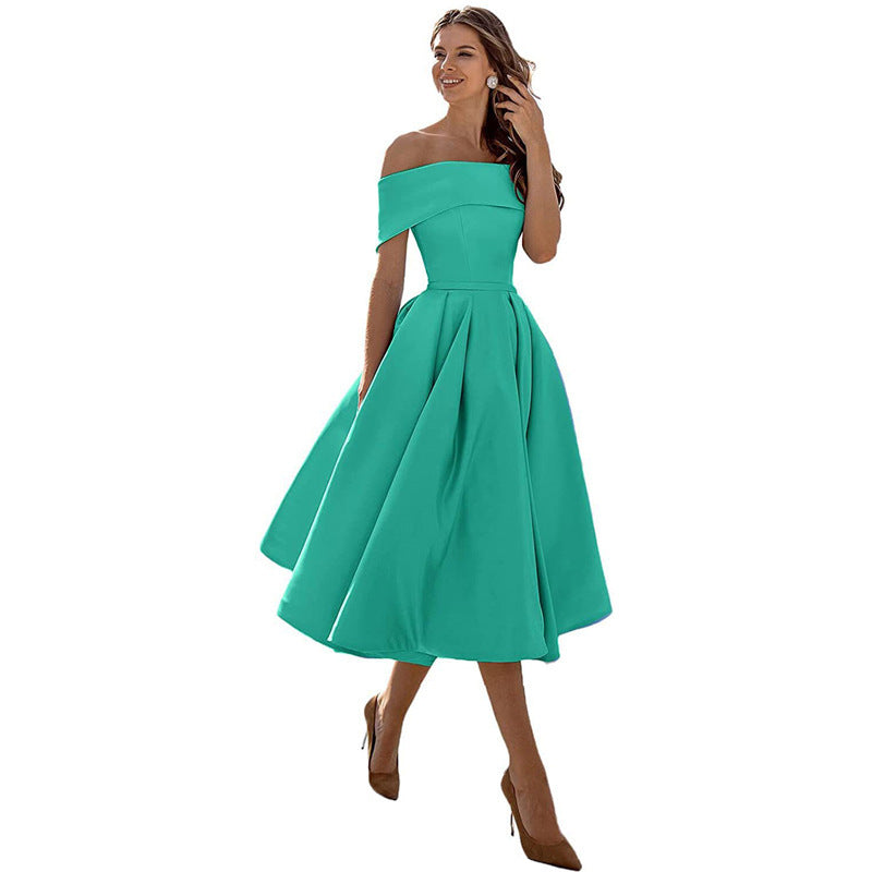 Elegantes Damen-Off-Shoulder-Abendkleid im klassischen Design