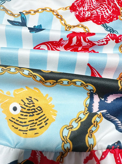 Damen Ein-Schulter-Jumpsuit mit tropischem Print – Modischer Sommer-Overall für Freizeit und Urlaub