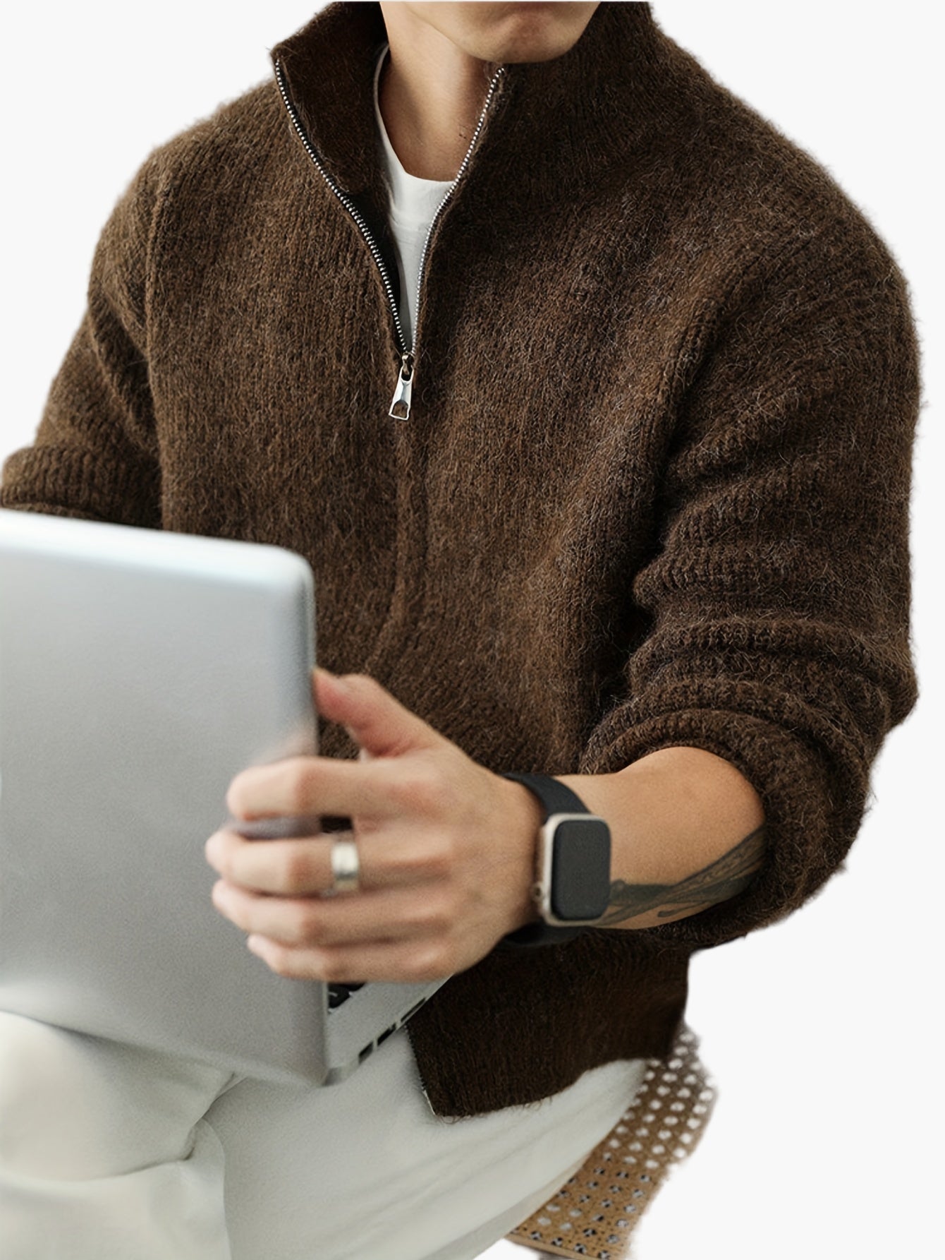 Herren Strickjacke mit Reißverschluss – Lässiger Pullover im modernen Design für Alltag und Freizeit