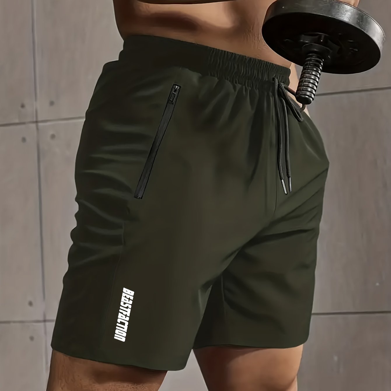 Herren Sportshorts mit Reißverschluss-Taschen – Trainingsshorts für Fitness & Workout
