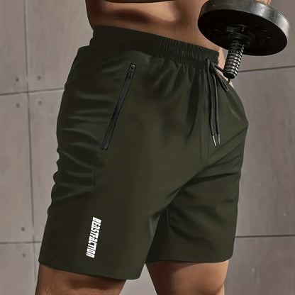 Herren Sportshorts mit Reißverschluss-Taschen – Trainingsshorts für Fitness & Workout