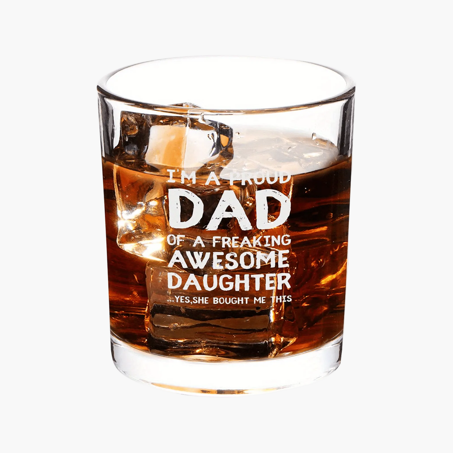 Vatertag Whiskyglas für Männer – Geschenk für stolze Väter von tollen Töchtern – Lustiges Bar- und Trinkglas