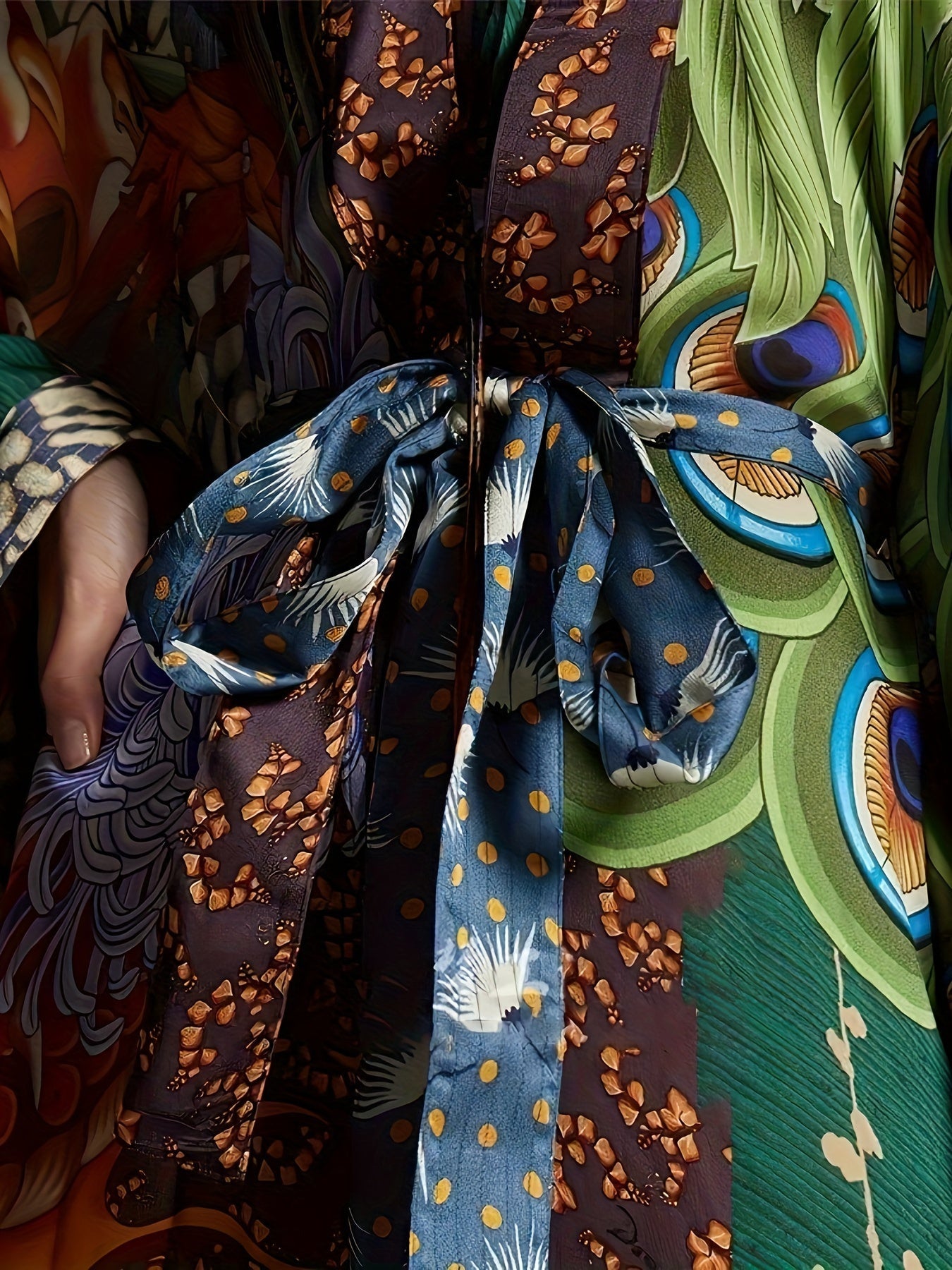 Damen Luxus Kaftan Kimono Maxilänge – Extravaganter Boho Stil für Resort & Abend