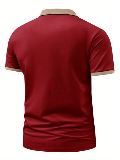 Herren Polo-Shirt mit Kontrastkragen – Eleganter Freizeit- und Business-Look, Umweltbewusstes Design