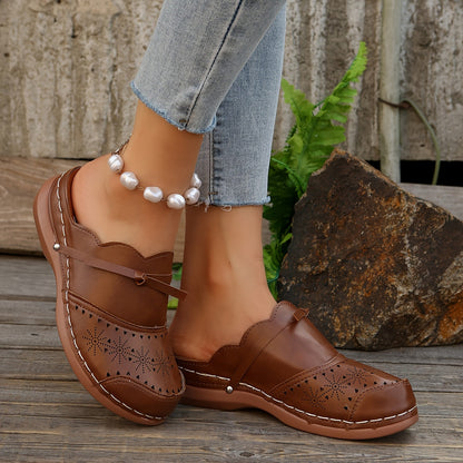 Damen Vintage Clogs mit Plattformabsatz und Rundzehen – Bequeme Slip-On Schuhe für Alltag und Freizeit