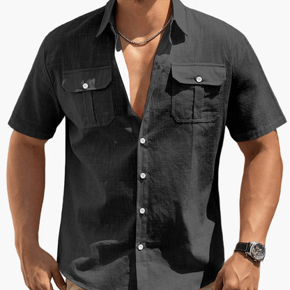Herren Kurzarm Freizeithemd mit Brusttaschen – Legerer Sommer Style für Alltag und Urlaub