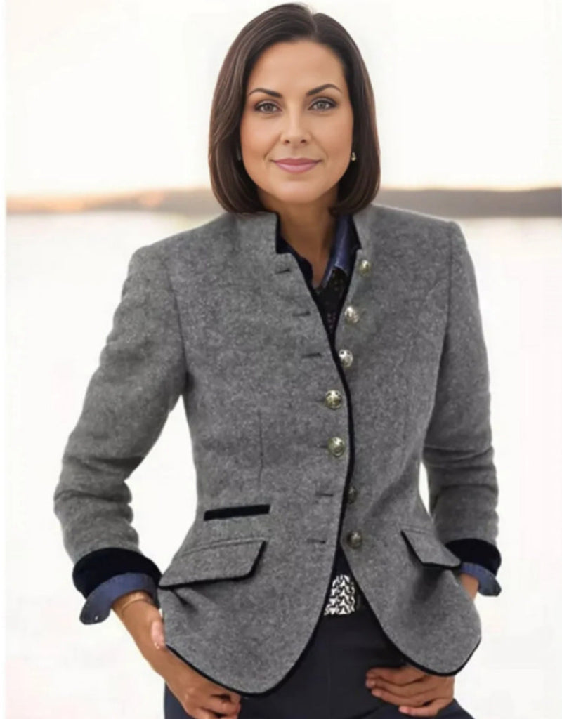 Damen Blazer mit Stehkragen und eleganter Knopfleiste