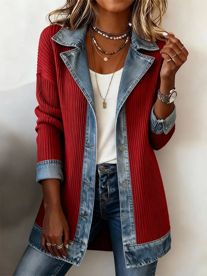 Damen Blazer im modernen Denim-Look – Eleganter Business & Casual Blazer für Alltag und Büro