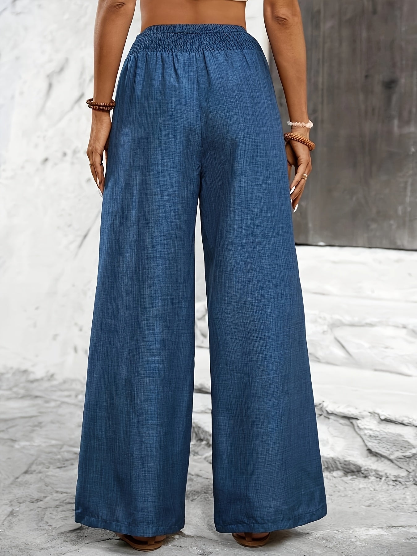 Damen Weite Freizeithose mit Elastikbund – Eleganter Stil für Alltag und Urlaub
