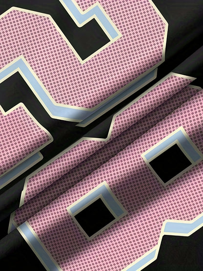 Damen Preppy Style Jersey T-Shirt mit Nummer 28 und sportlichem Design für Freizeit und Streetwear