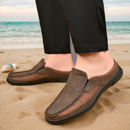 Herren Slip-On Loafer Freizeitstil – Offene Slipper für entspannten Komfort und smarten Look