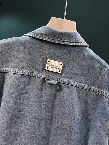 Herren Oversize Jeanshemd Kurzarm mit Vintage Look und Brusttaschen – Stilvolles Freizeit Hemd für Alltag & Streetwear