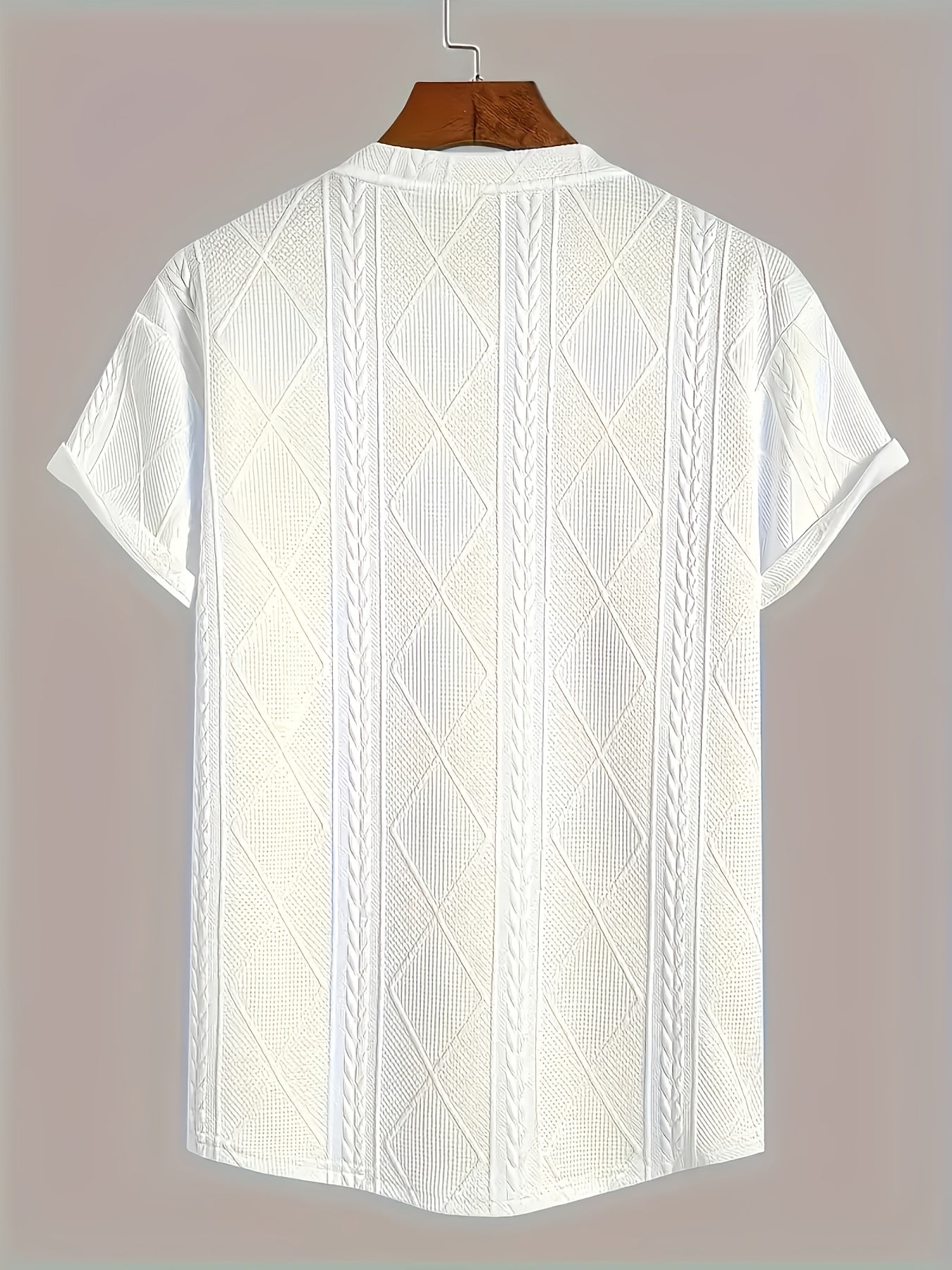 Herren T-Shirt im Strickmuster-Look – Freizeit, modisch, Sommer