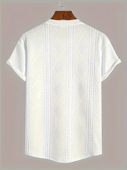 Herren T-Shirt im Strickmuster-Look – Freizeit, modisch, Sommer