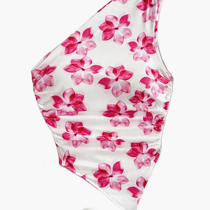 Damen Ein-Schulter-Body mit Blumenmuster – Eleganter Sommer-Body für Freizeit und Urlaub