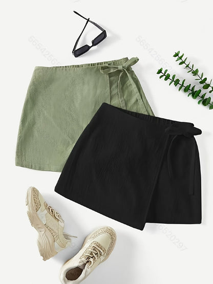 Damen Wickelrock mit Schleife – Modischer City-Look für Alltag und Freizeit