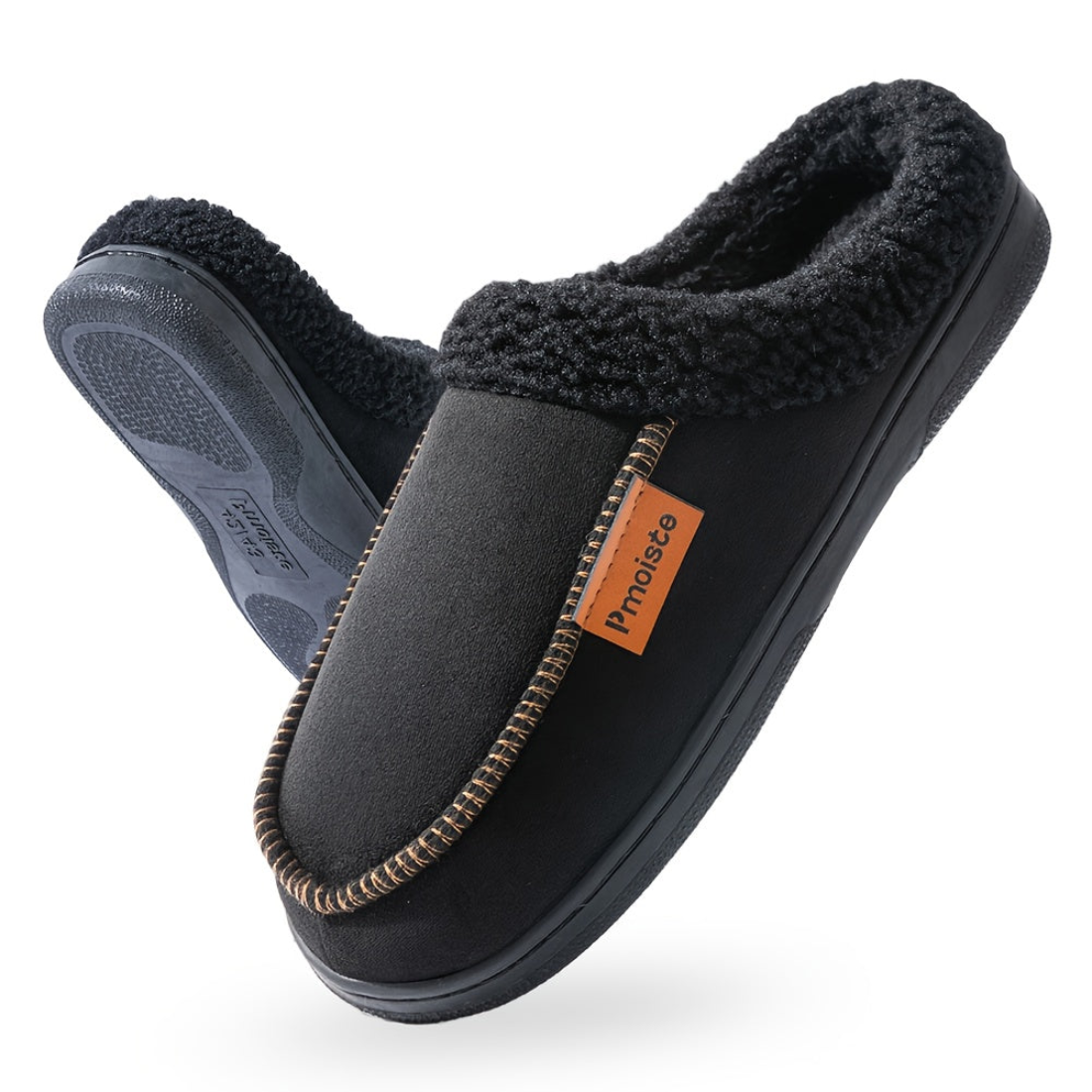 Unisex Winter Hausschuhe mit weichem Futter, rutschfester Sohle und Ziernaht