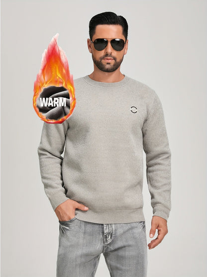 Unisex Langarm Sweatshirt Pullover Rundhals mit Logo-Detail Winter