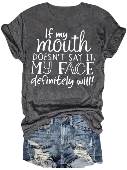 Damen Lustiges Statement T-Shirt mit Aufdruck – Lockeres Sommer Shirt für Alltag & Freizeit