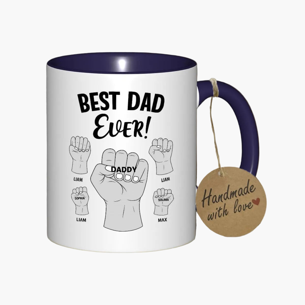 Vatertagsgeschenk Tasse für Männer – Personalisierte Beste Papa Ever Tasse mit Kindernamen – Geschenkidee für Väter zum Vatertag
