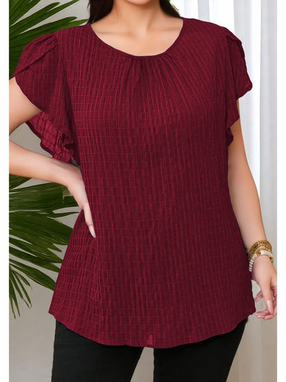 Damen Elegante Bluse mit Rüschenärmeln – Luftiges Oberteil für Alltag & Büro