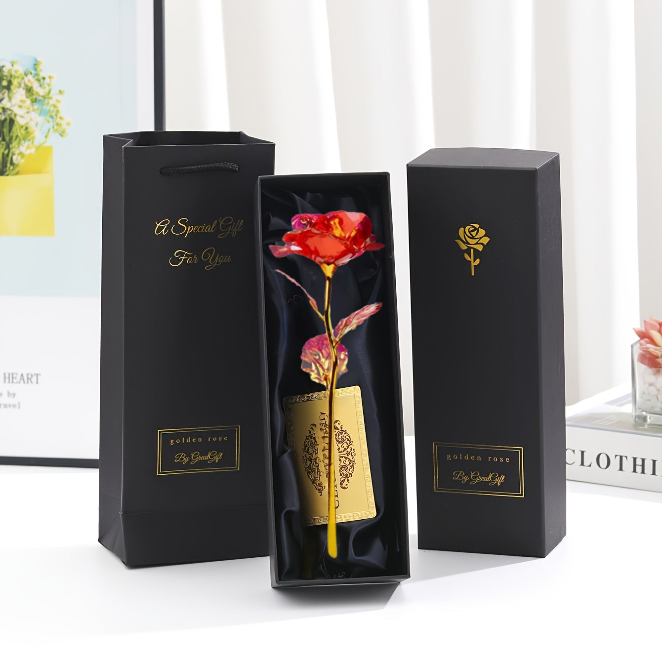 Muttertag Geschenk Deko-Rose im Luxus-Geschenkset für Damen – Ewige Kunstrose als stilvolles Präsent