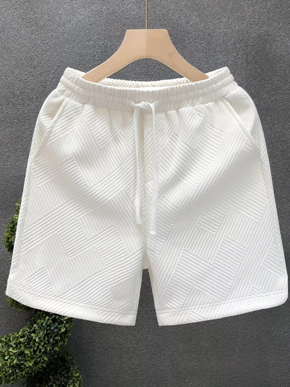 Herren Freizeitshorts mit Prägungsmuster – Moderner Look für Alltag und Sport