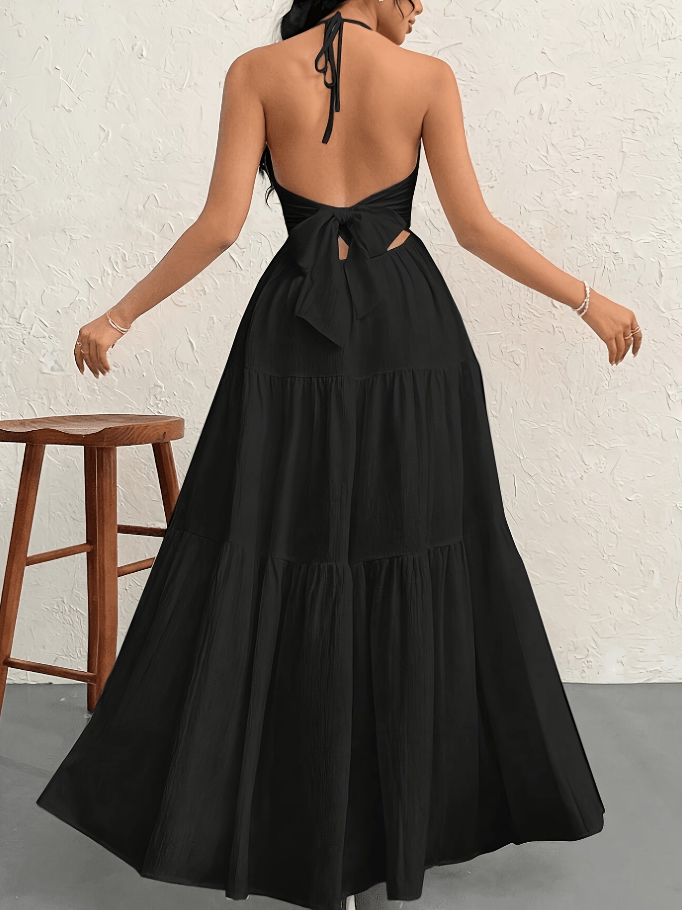 Damen Maxikleid Elegant mit Spaghettiträgern und Rückenfrei – Stilvolles Abend- und Sommerkleid