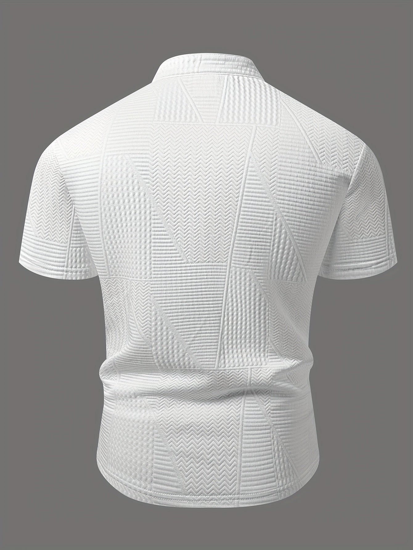 Herren Struktur Henley Shirt – Stilvolles Gewebtes Poloshirt für Freizeit und Business
