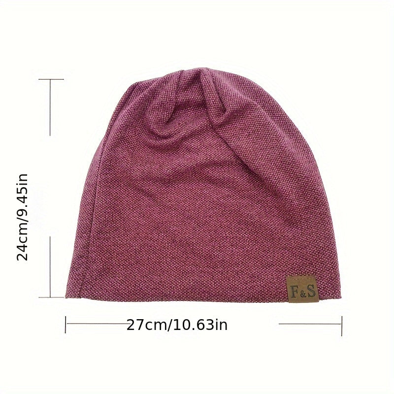 Slouchy Beanie Mütze mit Umschlag und Fleecefutter