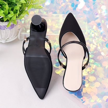 Damen Elegante Spitz-Mules mit Doppelriemen – Stilvolle Schuhe für Business & Abend