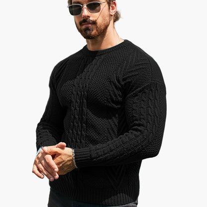 Herren Strickpullover mit Zopfmuster – Modischer Freizeitpulli für Herbst & Winter