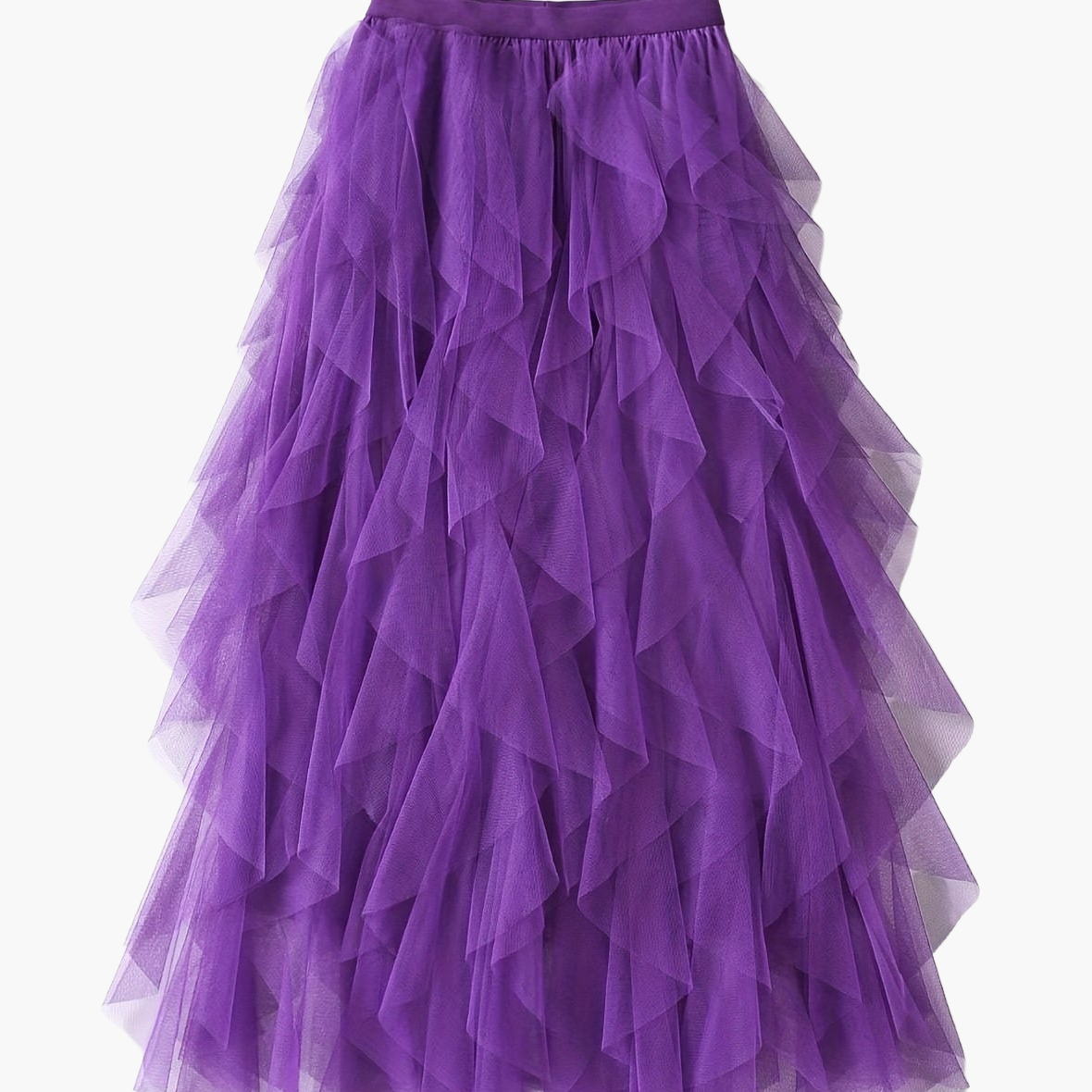 Damen Eleganter Maxirock mit Stufen und Volants für festliche Anlässe