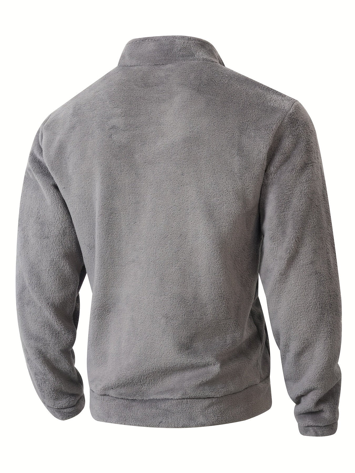 Fleece Pullover Herren mit Reißverschluss Stehkragen und Kängurutasche