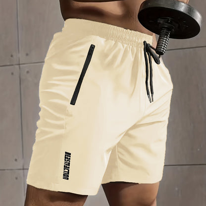Herren Sportshorts mit Reißverschluss-Taschen – Trainingsshorts für Fitness & Workout