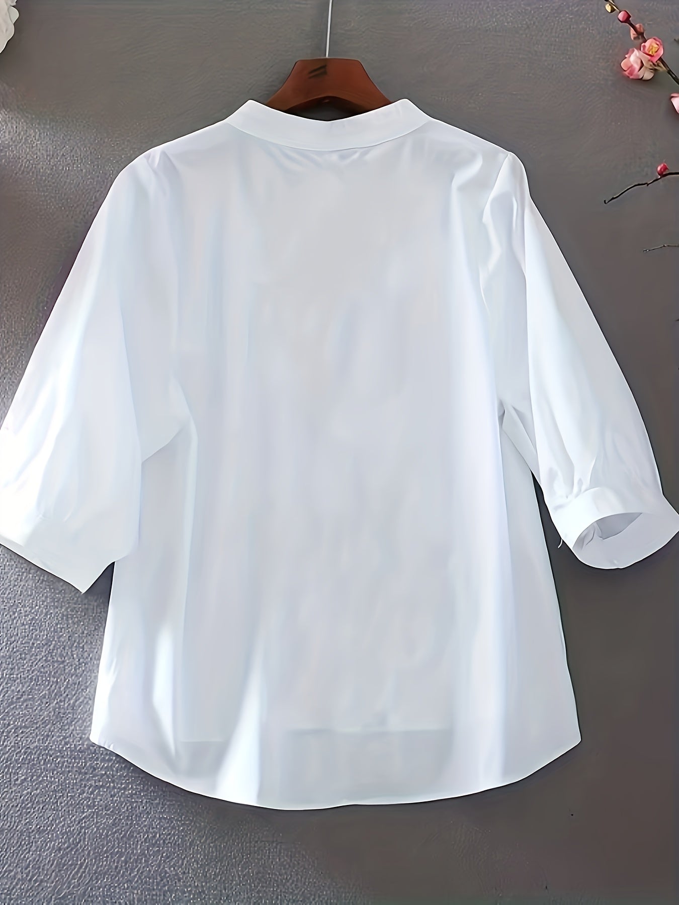 Damen Bluse Elegant Bestickt Locker Freizeit Büro Chic