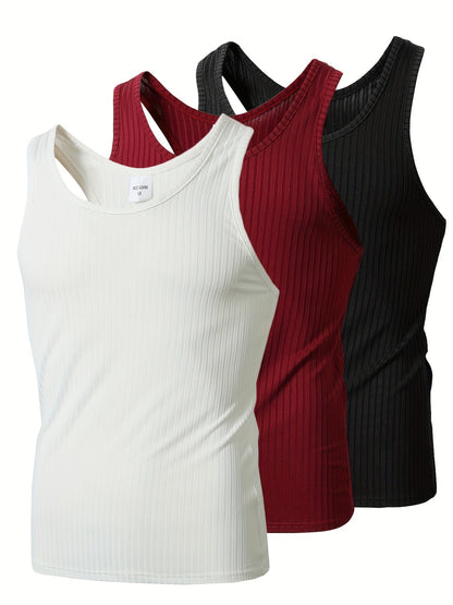 Herren Sport-Ripp-Tanktop 3er-Pack – Bequeme ärmellose Fitness-Oberteile für Training & Freizeit