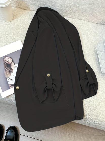 Damen Blazer Anzugjacke mit Umlegekragen und 3/4-Ärmeln – Eleganter Business-Look für Alltag und Büro