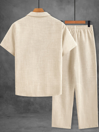Herren Freizeit Set Kurzarm Hemd und Hose – Entspannter Sommer-Look für Alltag & Urlaub