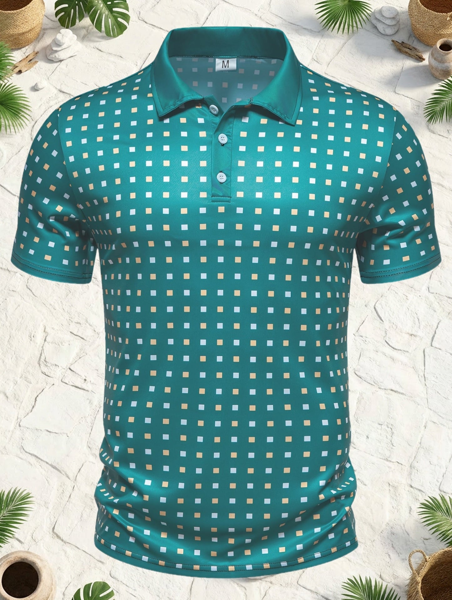 Herren Polohemd mit modernem geometrischem Muster – Stilvolles Freizeitshirt für Alltag und besondere Anlässe